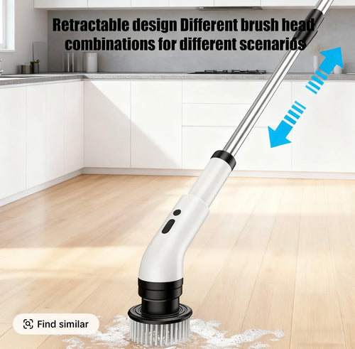 Powerful Electric Spin Scrubber | Scrubber Cleaning Brush，Cordless Cleaning Brush with 9 Heads | Dual-Speed, IPX7 Waterproof, Long Handle | Deep Clean for Bathroom, Tub, Tile