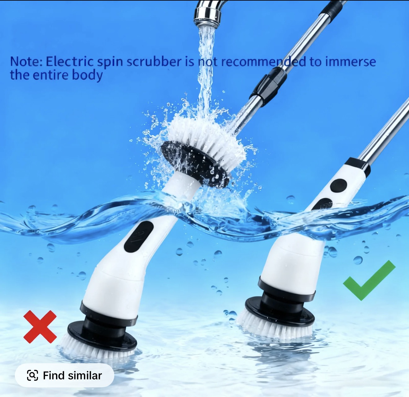 Powerful Electric Spin Scrubber | Scrubber Cleaning Brush，Cordless Cleaning Brush with 9 Heads | Dual-Speed, IPX7 Waterproof, Long Handle | Deep Clean for Bathroom, Tub, Tile